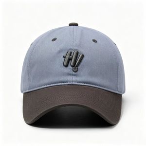 Casquette de baseball bicolore avec broderie, en coton, à visière incurvée, réglable, style Dad Hat, pour hommes et femmes, streetwear décontracté - Product Image 1