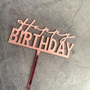 Decoración de <span class=keywords><strong>Fiesta</strong></span> de Cumpleaños en Oferta, Letras de Acrílico Cortadas con Láser Personalizadas con la Frase 'FELIZ CUMPLEAÑOS', Adorno para Pastel - Product Image 2