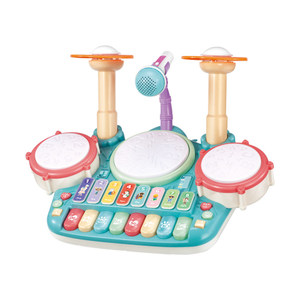 Instruments de musique Jouets-5 en 1 Piano électronique pour enfants <span class=keywords><strong>Clavier</strong></span> <span class=keywords><strong>Xylophone</strong></span> Batterie avec lumières et 2 microphones - Product Image 6