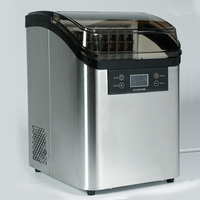 Machine à glaçons 24 cubes pour usage domestique et commercial, machine à glaçons d'extérieur, machine à glaçons portable en acier inoxydable avec logo personnalisé