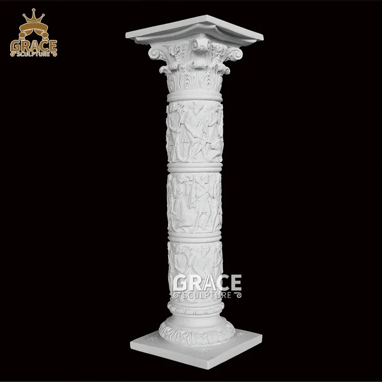 Hochwertige geschnitzte römische Säule aus natürlichem Marmor Steinsäulen für den Heimgebrauch