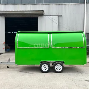 Camion de restauration mobile rond vert à prix d'usine, idéal pour burgers, pizzas, cuisine de rue, kiosque alimentaire, remorque de camping pour entreprises - Product Image 3