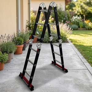 <span class=keywords><strong>Escalera</strong></span> Multiusos Simple de Aluminio y Acero, <span class=keywords><strong>12</strong></span> <span class=keywords><strong>Peldaños</strong></span>, Plegable, <span class=keywords><strong>Precio</strong></span> Directo de Fábrica en China - Product Image 1