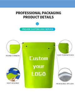 Bolsa de embalaje de plástico Mylar 3,5 personalizada para alimentos, parte superior con cremallera reutilizable, <span class=keywords><strong>Doypack</strong></span> para aperitivos, galletas, comida para mascotas, gelatina para masticar - Product Image 5