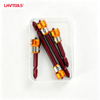 Embouts de tournevis double droit en acier Phillips LJ-08 S2 65 mm, revêtement rouge, pointe magnétique puissante pour perceuse électrique, bricolage, emballage en vrac