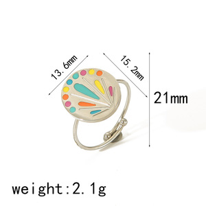 Bohemian Style Colorful <b>Adjustable</b> <b>Ring</b> For Women Flower Heart Animal Design Jewelry Gift - Product Image 4