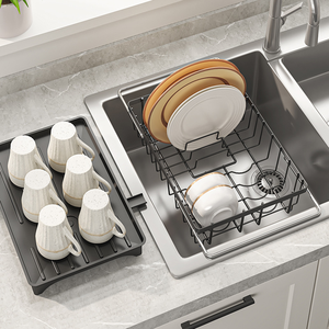 Étagère de rangement de cuisine multifonctionnelle avec séchage de l'égouttage de l'évier Panier d'égouttage de l'évier <span class=keywords><strong>extensible</strong></span> - Product Image 5