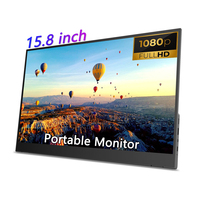 Venta al por mayor de fábrica Monitor LCD portátil Full HD IPS de 15,8 pulgadas con tipo C para escritorio Con altavoz incorporado