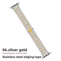 Compatible avec les montres intelligentes dotées d'un bracelet en acier inoxydable avec bord métallique et fermoir papillon (22 mm)