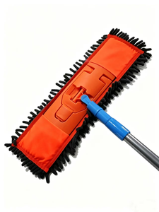 <span class=keywords><strong>Mop</strong></span> Industriale Commerciale con Manico Lungo <span class=keywords><strong>40cm</strong></span> in Metallo e Testa in Ciniglia, Auto-Intrecciante e Retrattile per Rimozione Polvere - Product Image 2