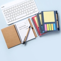 Bloc-notes en papier kraft et PET fluorescent avec notes adhésives détachables, personnalisable en petites séries, cadeaux d'entreprise, bloc-notes promotionnel avec couverture en PVC
