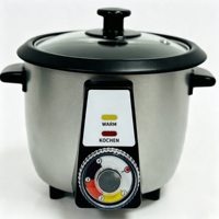 Cuisinière à riz électrique intelligente multifonctionnelle portable avec minuterie mécanique et cuve antiadhésive pour usage domestique