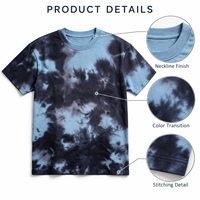 T-shirt tie-dye Cloud du fabricant, 100 % coton épais, avec logo personnalisé et étiquette de col, t-shirts unis, usine de vêtements OEM en gros