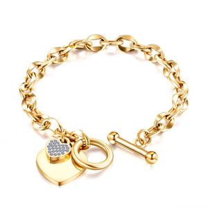 Hot Wholesale 18K Gold PVD Electroplated <b>Stainless</b> <b>Steel</b> OT Buckle Heart Bracelet Women's Jewelry - Product Image 4