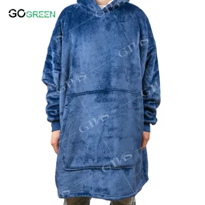 Sudadera con capucha personalizada de gran tamaño, manta de lana de Sherpa, Sudadera con capucha de Animal usable de invierno