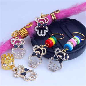 1 sac Dirty Braid Hairpin Hairpin Buckle Girl's Headwear Braid Alloy Point Drill Oil Drop Bear Pendant European American Style Party - Product Image 1