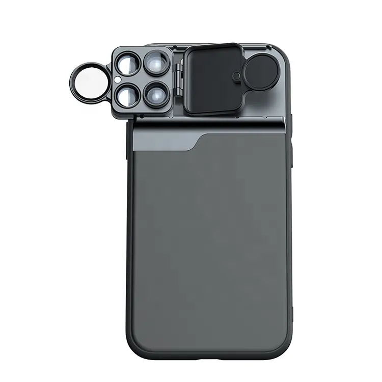 Multi-Lens Photograph Phone Case IBOOLO 5-in-1-Objektiv-Kit für iPhone, Weitwinkel-Makro-Telezoom-Objektiv für iPhone
