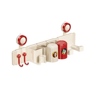 Support mural pour brosses à dents Dopamine avec ventouse, double rangement pour gobelets, sans perçage, organisateur de salle de bain, gain de place - Product Image 1