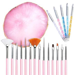 Juego de 22 piezas de pinceles y bolígrafos para decoración de uñas, kit profesional de herramientas para decoración de uñas con paleta de mezcla de resina y soporte para pinceles para salón o uso personal. - Product Image 5