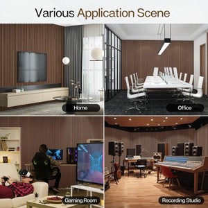 แผ่นอะคูสติกไม้และเอ็มดีเอฟพร้อมดีไซน์แบบจำลองสามมิติสำหรับโรงแรมและห้องนั่งเล่น-ผนังไม้ระแนงแบบโมเดิร์นสำหรับตกแต่งพื้นหลังสำนักงาน - Product Image 6