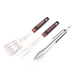 Stainless Steel Grill Set 3 Piece Spatula Fork Tongs Multi Function Outdoor Indoor <b>BBQ</b> <b>Tools</b> Durable Kitchen Utensils - Product Image 2