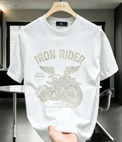 T-shirt d'été ample pour homme en coton à fibres longues, respirant, à manches courtes, imprimé dessin animé, style streetwear