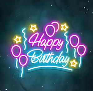 Enseigne au néon Happy Birthday enseigne au néon personnalisée décoration à lumière LED Make Every Birthday Memorable Party decor Backdrop decor - Product Image 1