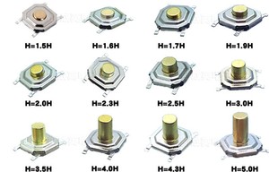 Emballage de ruban et de bobine Bouton de tête en cuivre à 4 broches Bouton de micro-interrupteur 4*4*1.5 Interrupteur tactile SMD - Product Image 6