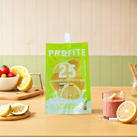 Sac à bec verseur personnalisé, pochette debout pour jus de fruits et liquides, pochette à bec verseur transparente à fond 30ml