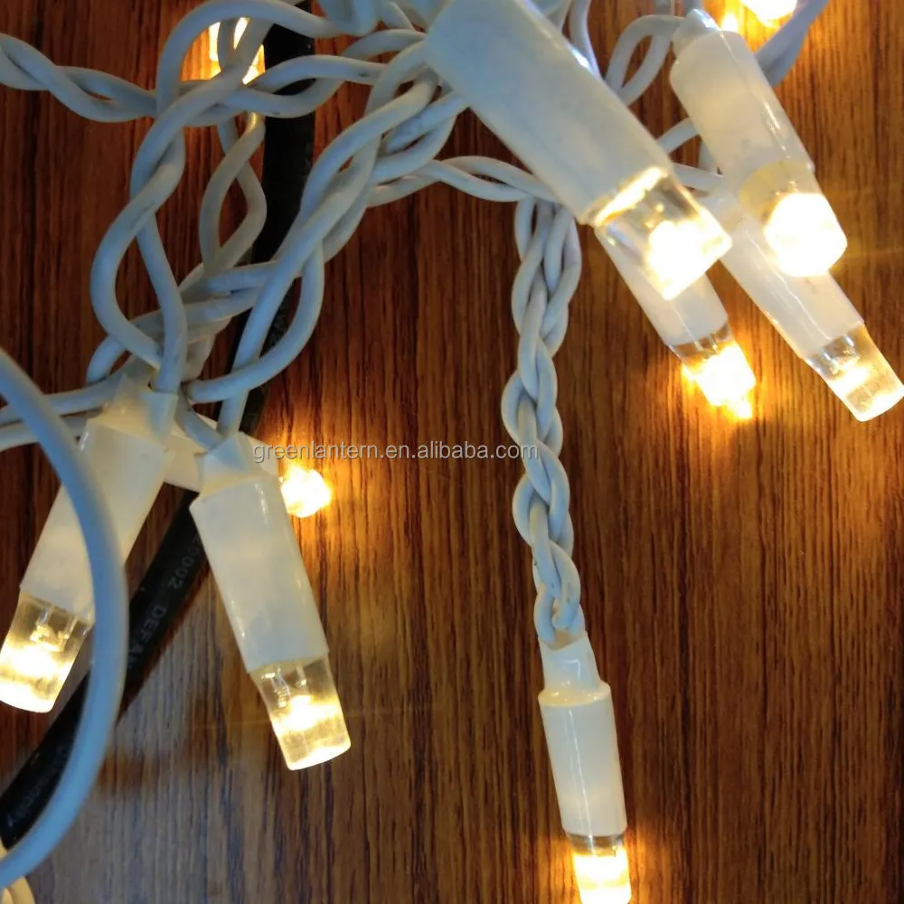 10M 100 LED Warm White พร้อมการเชื่อมต่อชายหญิงไฟ LED String กันน้ำสำหรับตกแต่งคริสต์มาสกลางแจ้ง