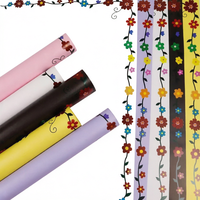 Papier d'emballage pour fleurs en PE double face imperméable, effet photo, pour bouquets de roses, élégant, fournitures pour fleuristes