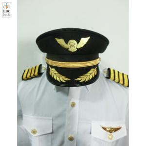 Wholesale High Quality Jordanian National Airline Officer Uniform Embroidered <b>Peak</b> <b>Cap</b> Breathable Customized Color Outdoor Daily - Product Image 5
