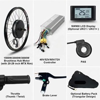 Kit moteur moyeu sans balais sans engrenages haute puissance 72V 3000W 5000W avec écran LCD pour conversion de vélo électrique, kit VTT Ebike