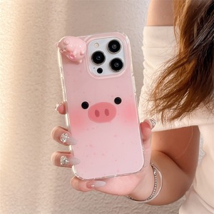 เคสโทรศัพท์ลายหมูสีชมพู 3 มิติ น่ารัก แบบสองชั้น สำหรับ iPhone 17 Pro Max 16 15 14 สำหรับสาวๆ - Product Image 3