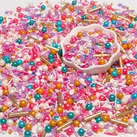 Kuchendekoration Sortierte Zuckerstreusel 500g Beutel Lebensmittelgeeignete Perlen Donuts Westliche Backwaren Weißer Zucker Gewerbliche Verwendung