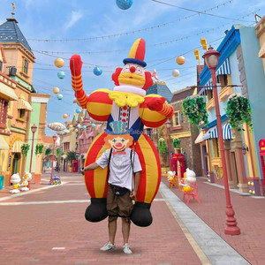 Funtoys moq 1 pcs tổ chức sự kiện khuyến mại Inflatable đi bộ chú hề trang phục Inflatable chú hề phim hoạt hình con rối - Product Image 1