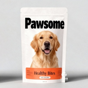 Custom Kraft Paper Stand-Up Pouch with Zipper Eco-Friendly Moisture Proof Dog Cat Food <b>Packaging</b> <b>Bag</b> Digital Printing - Product Image 1