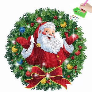 Dibujos animados <span class=keywords><strong>Navidad</strong></span> Santa corona diamante pegatinas niños DIY diamante pegatinas Festival ventana puerta pegatinas decorativas - Product Image 2