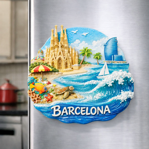 Imán de Resina para Refrigerador, Recuerdo Turístico Hecho a Mano en <span class=keywords><strong>Barcelona</strong></span>, Personalizado al por Mayor - Product Image 2