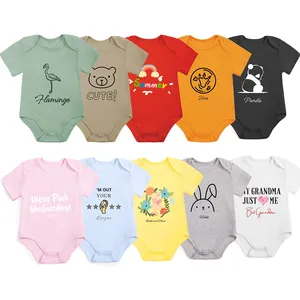 थोक कस्टम मुद्रित जैविक कपास नवजात नवजात शिशु शरीर ठोस रंग रिक्त शिशु का रोमांस - Product Image 1