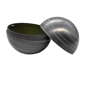 Planet Ball scatola di latta palla di latta di natale con nastro in metallo di latta - Product Image 3