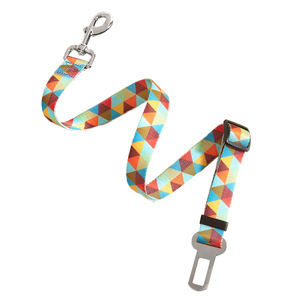 Nouvelle <span class=keywords><strong>Sangle</strong></span> de Traction en Nylon pour Animaux de Compagnie, Motif Géométrique Multicolore Imprimé, pour Siège Auto et Laisse, Modèle LL020 - Product Image 5