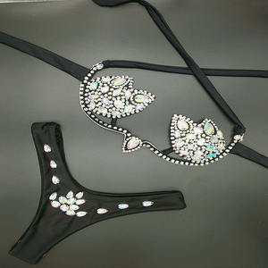 Costume <span class=keywords><strong>da</strong></span> <span class=keywords><strong>bagno</strong></span> <span class=keywords><strong>push</strong></span>-<span class=keywords><strong>up</strong></span> con ferretto, 5 colori, in tessuto a doppio strato senza cuciture, con cristalli e diamanti. - Product Image 5