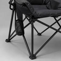 Chaise lune portable pour camping, robuste, avec structure en acier, pliable et rembourrée, pour jardin, terrasse, pique-nique, pêche, cour arrière
