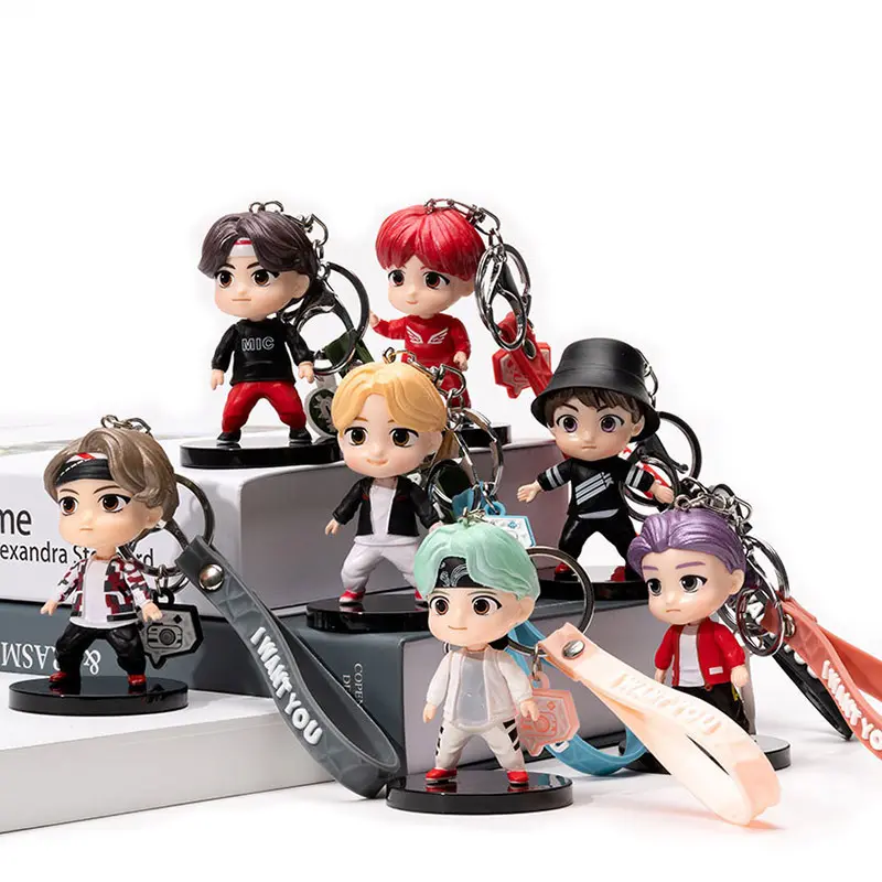 Bangtan Jungs-Modellpuppe New TinyTAN Cartoon acryl-Schlüsselanhänger Anhänger Sammeln Spielzeug Auto-Torte Dekoration Schmuck