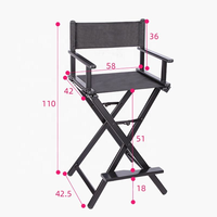 Chaise de Maquillage Pliante Professionnelle en Alliage d'Aluminium pour Salon de Beauté et Artistes, avec Logo Personnalisé