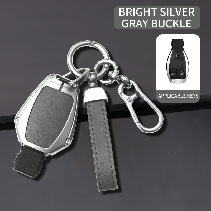 Grigio argento brillante + portachiavi in pelle