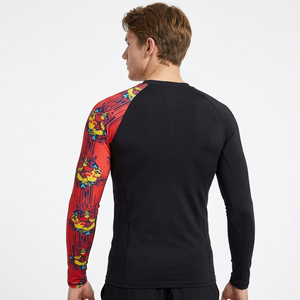 เสื้อรัดกล้ามเนื้อแขนยาวสำหรับผู้ชาย Freandy Sports สีดำพิมพ์ลายสีสันสดใส ป้องกันรังสียูวี แห้งเร็ว ผลิตจากผ้าสแปนเด็กซ์โพลีเอสเตอร์ 260 GSM - Product Image 2