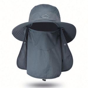 Chapeau de pêcheur anti-UV, imperméable, pliable, à séchage rapide, avec cordon, pour l'extérieur - Product Image 5