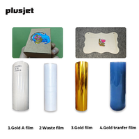 Plusjet vente en gros d'étiquettes en cristal transfert autocollants machine d'impression déchets feuille d'or uv ab dtf film de transfert
